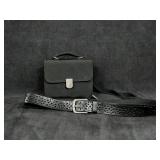 Small Black Shoulder Bag & Black Leather Belt
