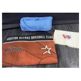 2 Throw Blankets & Embroidered Handkerchief