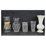 (5) Vases Smallest One is Crystal