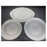 (2) Bowls & (1) Plate Ceramic