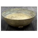 Chinese Brass Bowl Etched 7 in diameter