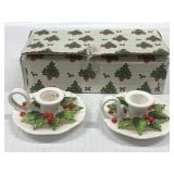 Rare 1962 Set of Holt Howard Holly Berry Candle
