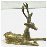 8" x 7" Solid Brass Sitting 6 pt. Buck Deer