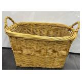 Vintage Rectangular Wicker Storage Basket 20"x12"