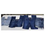 (1) Pr of Capris (2) Prs of Jeans (1) Pr of Shorts