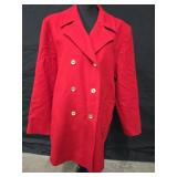 Sz 12 Red Ladies Pendleton 100% Virgin Wool Coat