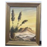 Signed Southwest Desert Landscape Canvas