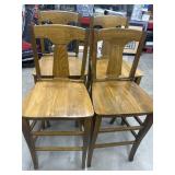 (4) Wooden Bar Stools 16.5"x16.5"x45"