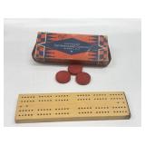 Vintage Baron Wood Cribbage Board & wooden