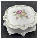 VTG RS Germany Pink Rose Floral Porcelain Trinket