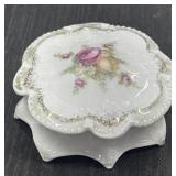 VTG RS Germany Pink Rose Floral Porcelain Trinket