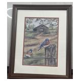 Bluebirds in a Rustic Landscape 13ï¿½x16"