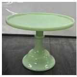 7.5" Mosser Glass Jadeite Green Pedestal Cake