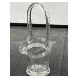 7" Vintage Pressed Crystal Glass Basket