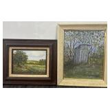 (2) Paintings on Canvas 11"x9.5", 10"x12"