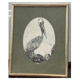 VTG Signed Silk Screening Framed 8"x10"