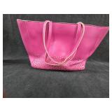 Bath & Body Works Hot Pink Faux Leather Tote Bag
