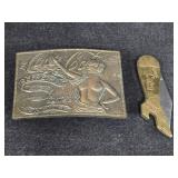 Brass Coca-Cola Belt Buckle & Pocket Knife