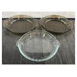 (2) Anchor Hocking Amber Glass Pie Plates