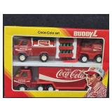 Buddy L Coca-Cola Pressed Steel Toy Vehicle set.