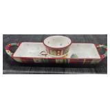 Tabletops Gallery Winter Land Ceramic Bread Tray