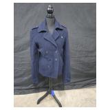 Sz Large Abercrombie & Fitch Dark Blue Wool Coat