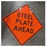 36"x36" Steel Plate Ahead Construction Sign