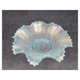 Rare Ice Blue Pastel HEARTS AND FLOWERS Ribbed