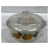 Fire King 1.5 Qt. Covered Baking Casserole Milk