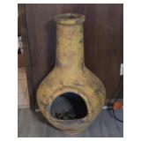 38' Tall Blue Orange Pottery Chiminea