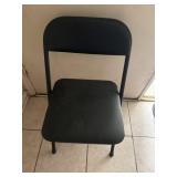Black Metal Foldable Chair Padded Seat