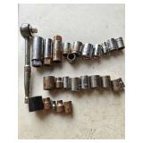 Asst. 3/8' Drive SAE Sockets & Ratchet