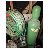 Oxygen tank, welding hoses & torch