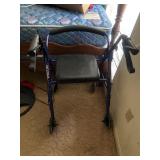 Blue Walker With Seat & Hand Breaks
