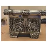 3.5' VTG Handcrafted Metal Jewelry Box