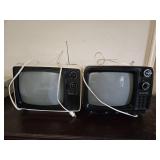 (2) Small Old Black & White TVs