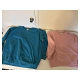 (2) Sz: XL, & L, Pink & Blue Long Sleeve Sweaters