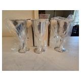 (3) NIB Vtg Leonard Silver-plated Water Goblets