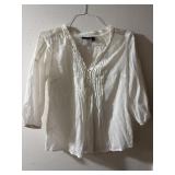 Sz:S, Ana, White Short Sleeve Shirt