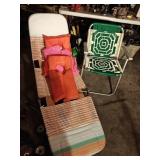 Lawn chairs, life jackets, & pool float