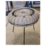 17'ï¿½16' Mid-Century Modern Tripod Wicker Table