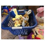 Laundry Basket Full of Stuffed Animals