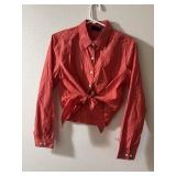 Sz: M, Red Long Sleeve Crop top