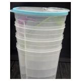 (4) Rubbermaid Oval Storage Containers w/Lids
