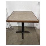 25"x25"x29.5" Wooden Table W/Metal Leg