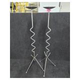 (2) 28.5" Mid-Century Modern Sculptural