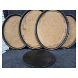 16" Metal Lazy Susan & (4) Cork Plastic Serving