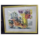 1971 32"ï¿½26" Framed Floral Watercolor