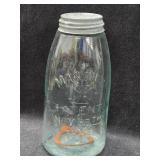 Circa 1870-1900 Aqua-colored Mason Canning Jar