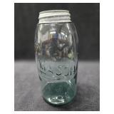 Antique Aqua Blue Mason Fruit Jar w/Shepherd